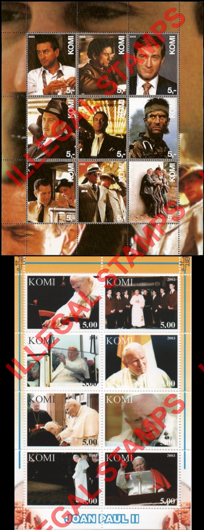 Komi Republic 2003 Counterfeit Illegal Stamps (Part 1) Komi Republic 2003 Counterfeit Illegal Stamps (Part 1)