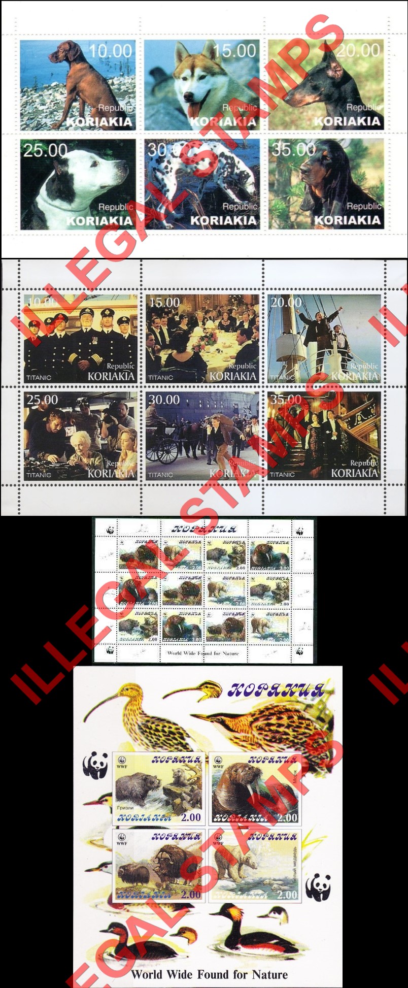 Autonomous Region of Koriakia 1998 Illegal Stamps (Part 1) Autonomous Region of Koriakia 1998 Illegal Stamps (Part 1)