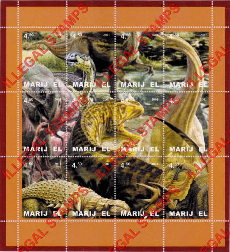 Mari-El Republic 2001 Counterfeit Illegal Stamps Mari-El Republic 2001 Counterfeit Illegal Stamps
