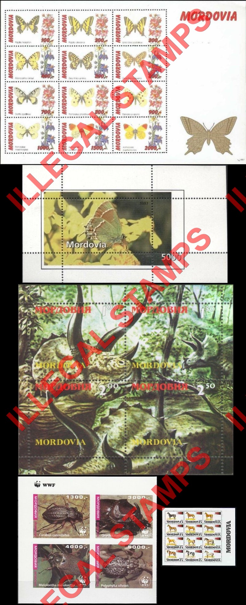 Republic of Mordovia 1997 Counterfeit Illegal Stamps (Part 2) Republic of Mordovia 1997 Counterfeit Illegal Stamps (Part 2)