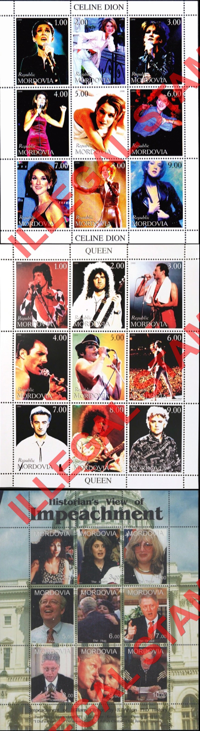 Republic of Mordovia 1999 Counterfeit Illegal Stamps (Part 5) Republic of Mordovia 1999 Counterfeit Illegal Stamps (Part 5)