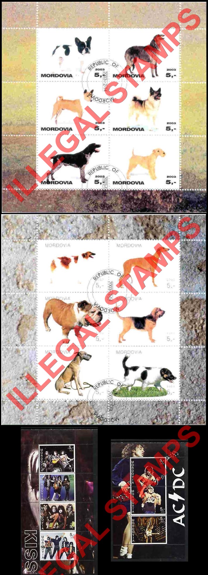 Republic of Mordovia 2003 Counterfeit Illegal Stamps Republic of Mordovia 2003 Counterfeit Illegal Stamps