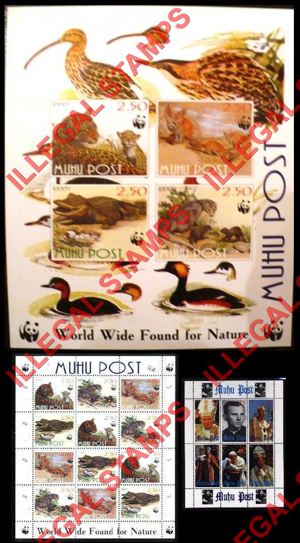 Muhu Post WWF and Pope Illegal Stamps Muhu Post WWF and Pope Illegal Stamps