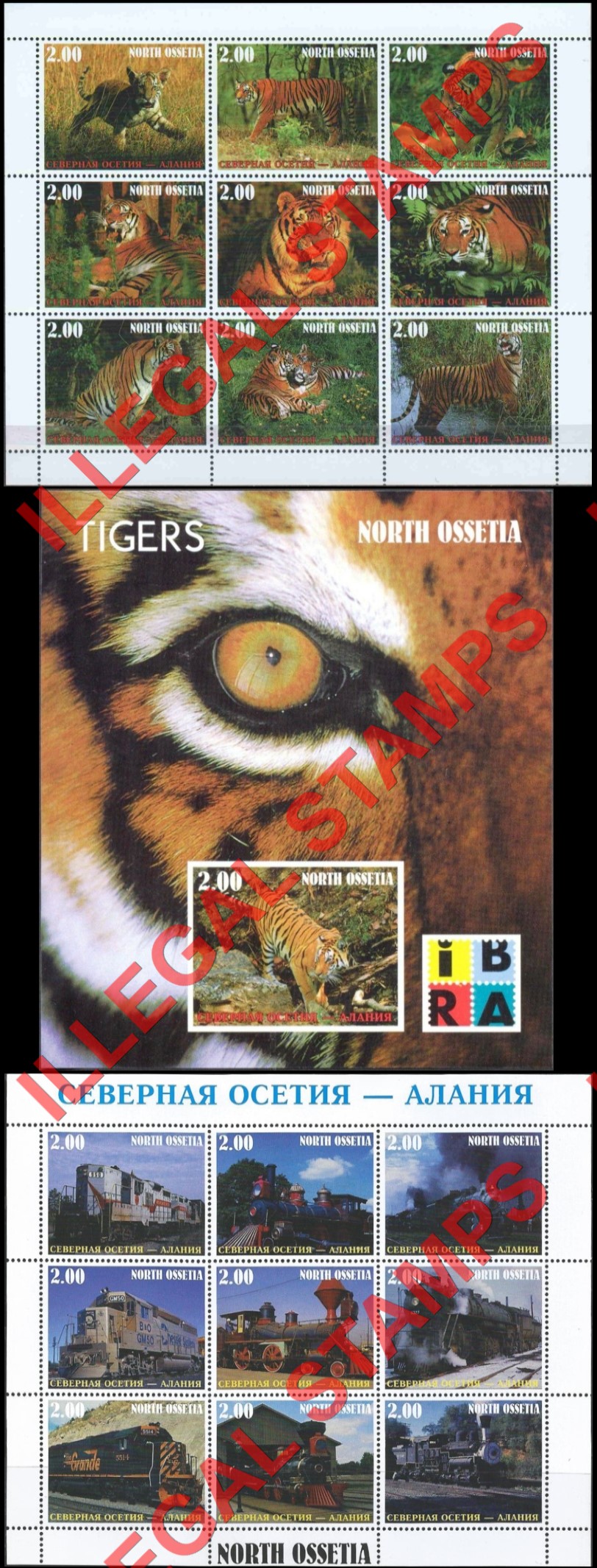 North Ossetia 1999 Counterfeit Illegal Stamps (Part 1) North Ossetia 1999 Counterfeit Illegal Stamps (Part 1)