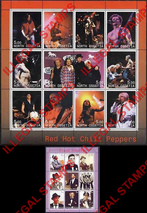 North Ossetia 2001 Counterfeit Illegal Stamps North Ossetia 2001 Counterfeit Illegal Stamps