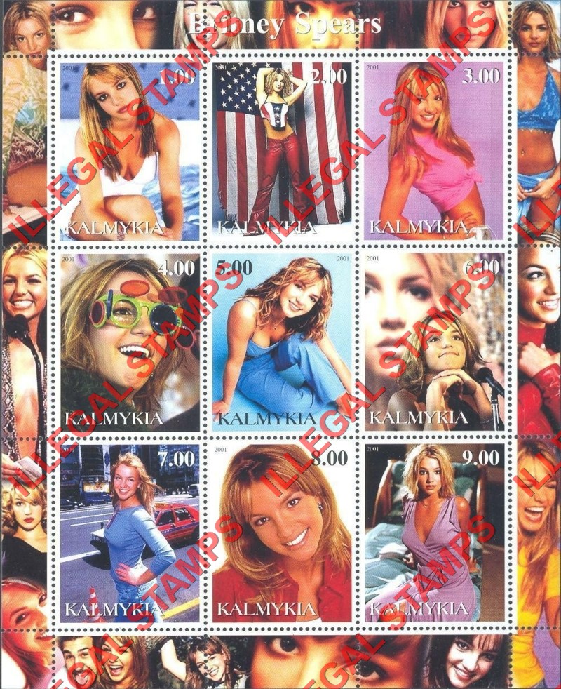 Republic of Kalmykia 2001 Illegal Stamps Republic of Kalmykia 2001 Illegal Stamps