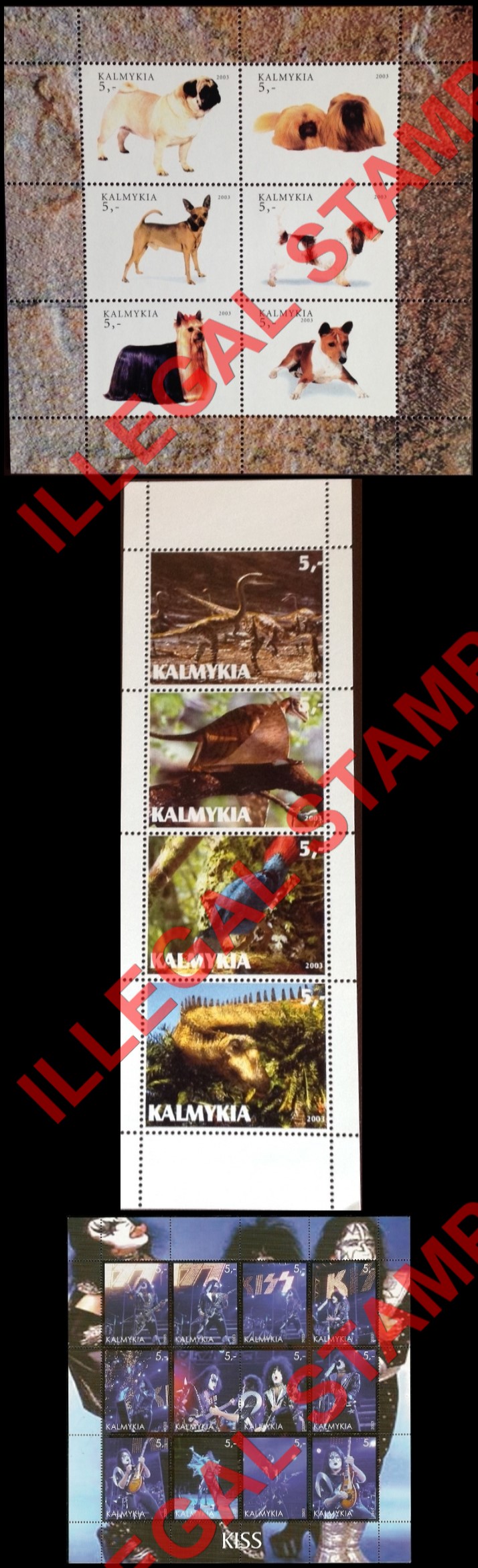 Republic of Kalmykia 2003 Illegal Stamps Republic of Kalmykia 2003 Illegal Stamps