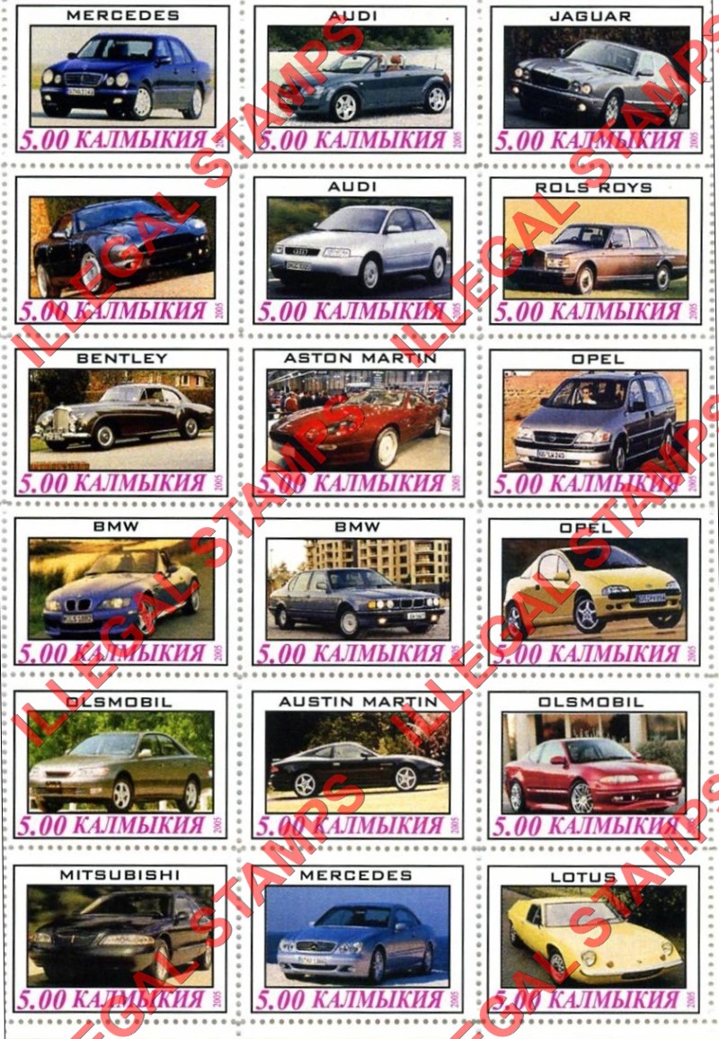 Republic of Kalmykia 2005 Illegal Stamps Republic of Kalmykia 2005 Illegal Stamps