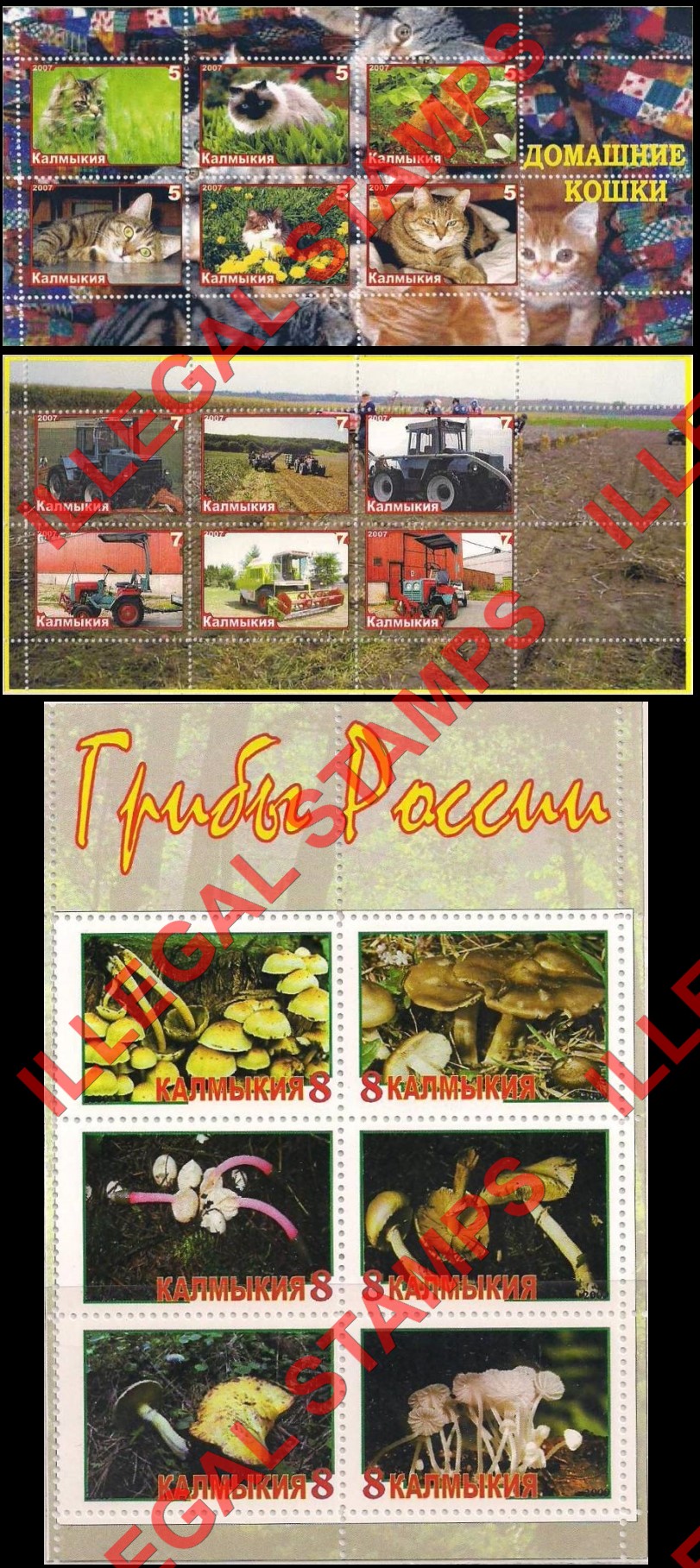 Republic of Kalmykia 2007 Illegal Stamps Republic of Kalmykia 2007 Illegal Stamps
