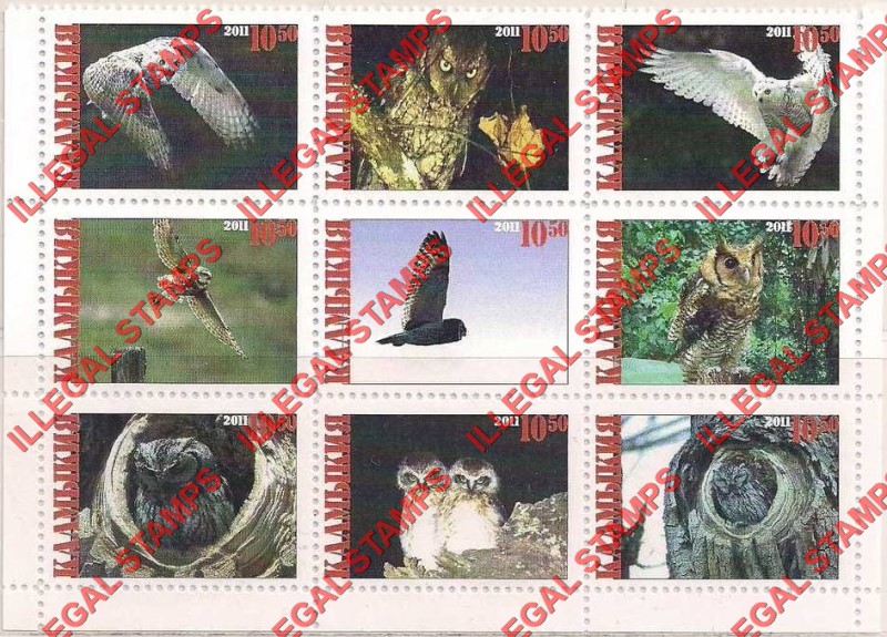 Republic of Kalmykia 2011 Illegal Stamps Republic of Kalmykia 2011 Illegal Stamps
