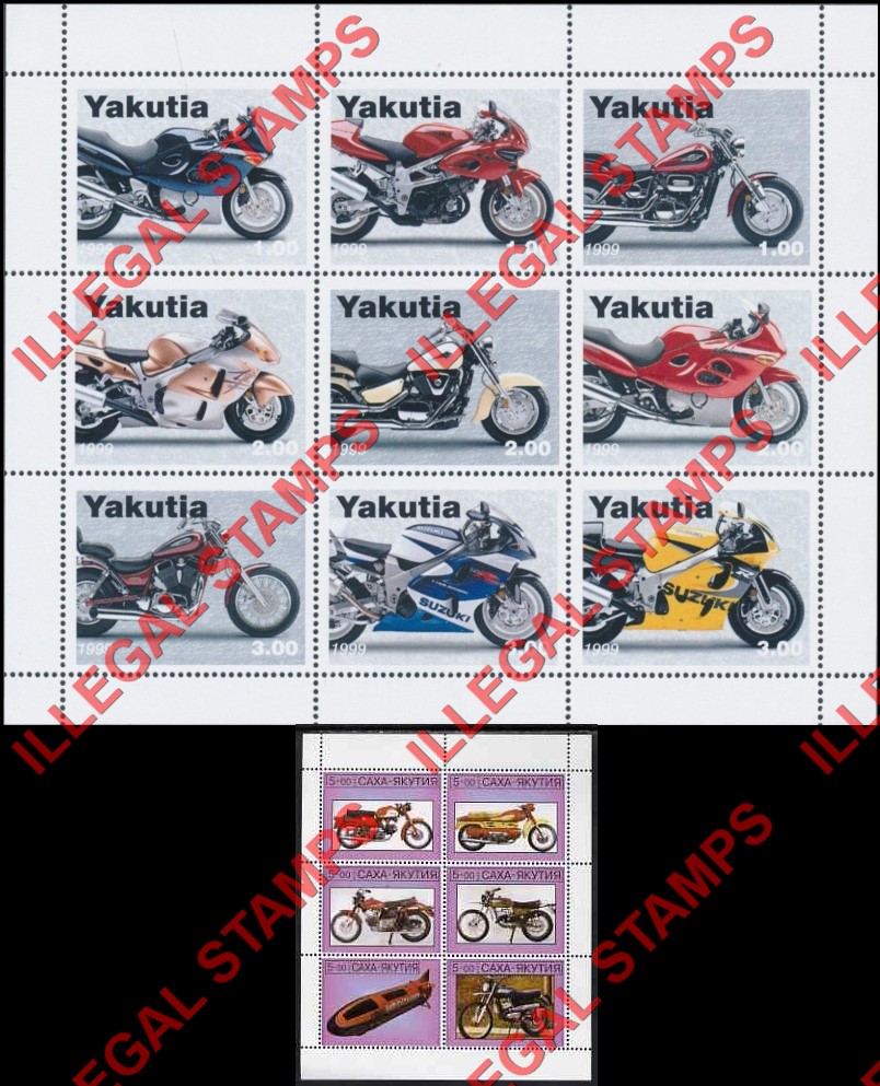 Republic of Sakha Yakutia 1999 Counterfeit Illegal Stamps Republic of Sakha Yakutia 1999 Counterfeit Illegal Stamps