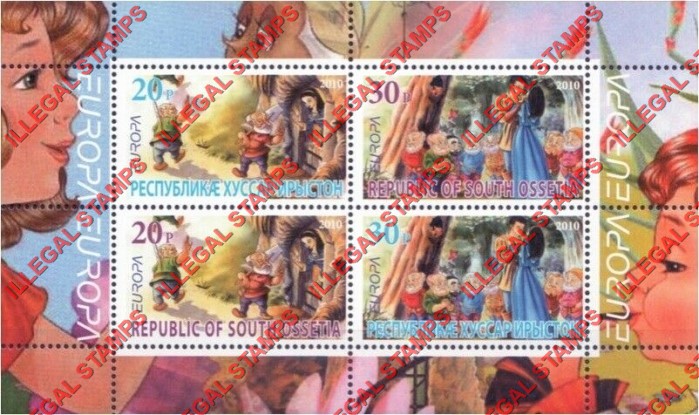 South Ossetia 2010 Snow White Europa Illegal Stamps South Ossetia 2010 Snow White Europa Illegal Stamps