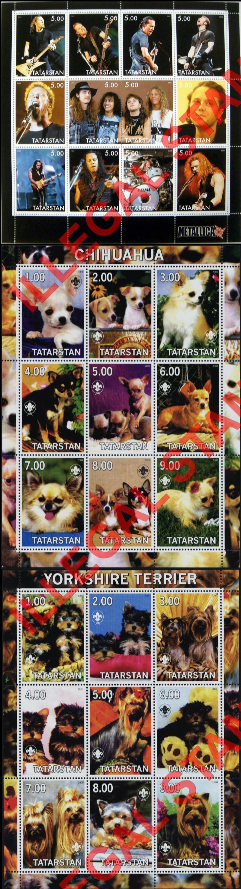 Republic of Tatarstan 2000 Counterfeit Illegal Stamps (Part 1) Republic of Tatarstan 2000 Counterfeit Illegal Stamps (Part 1)