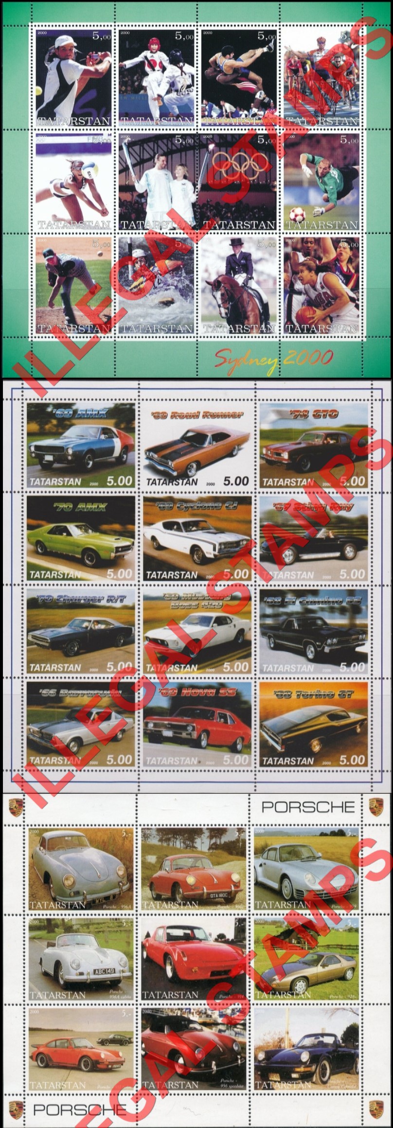 Republic of Tatarstan 2000 Counterfeit Illegal Stamps (Part 2) Republic of Tatarstan 2000 Counterfeit Illegal Stamps (Part 2)