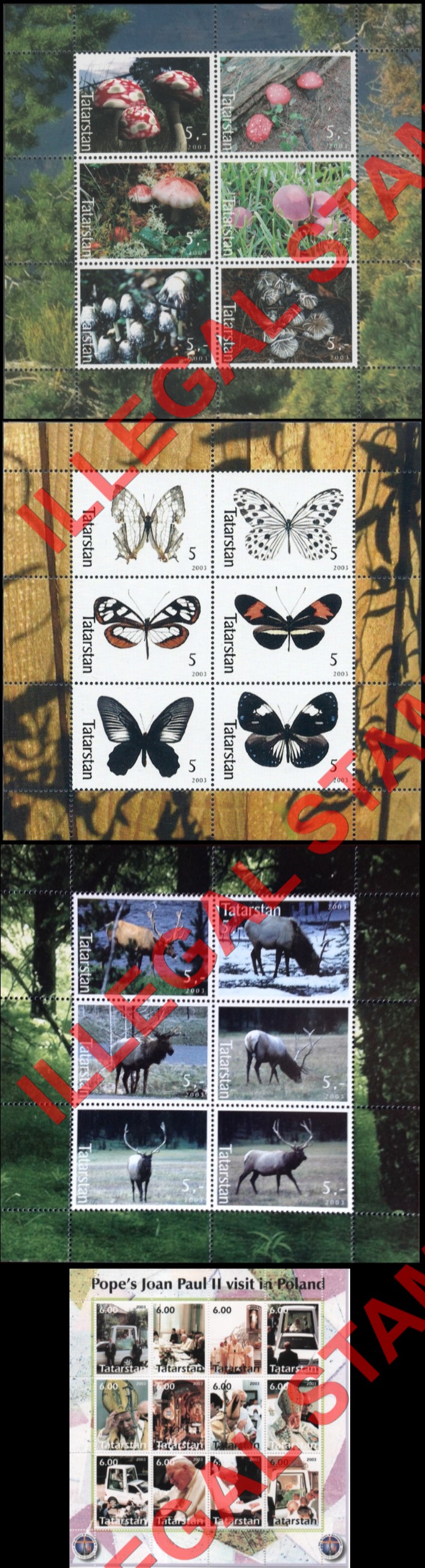 Republic of Tatarstan 2003 Counterfeit Illegal Stamps (Part 1) Republic of Tatarstan 2003 Counterfeit Illegal Stamps (Part 1)