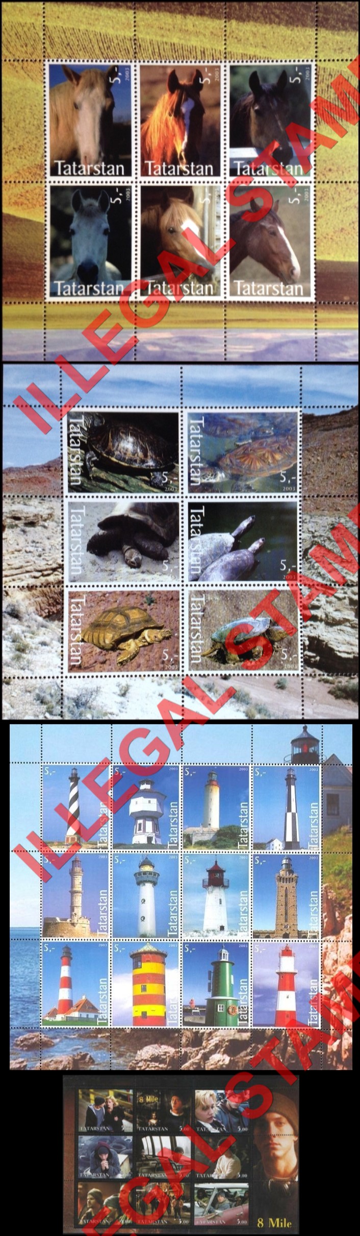 Republic of Tatarstan 2003 Counterfeit Illegal Stamps (Part 2) Republic of Tatarstan 2003 Counterfeit Illegal Stamps (Part 2)
