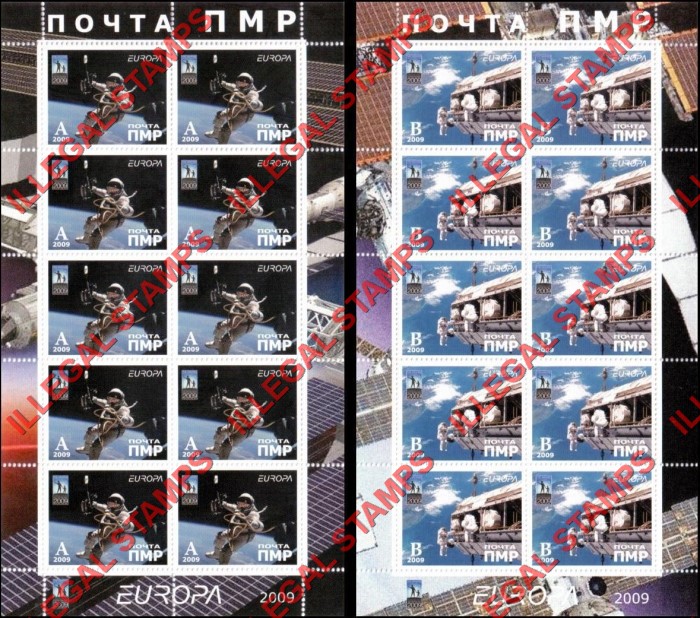 Transnistria 2009 Space Astronomy Illegal Stamps Transnistria 2009 Space Astronomy Illegal Stamps