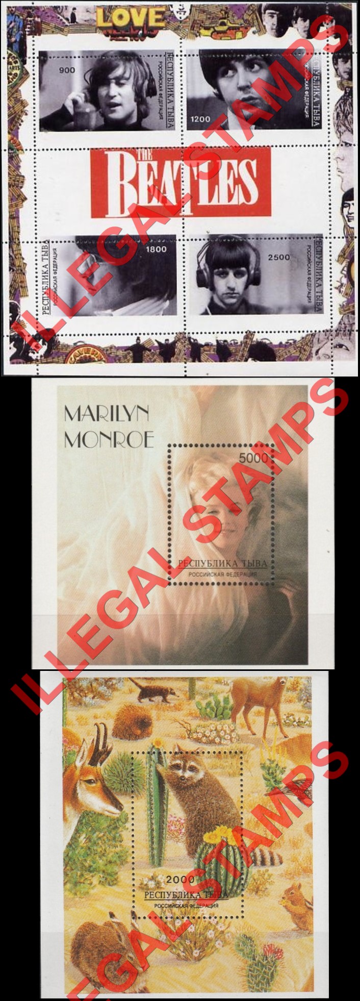 Republic of Tuva 1996 Counterfeit Illegal Stamps (Part 3) Republic of Tuva 1996 Counterfeit Illegal Stamps (Part 3)