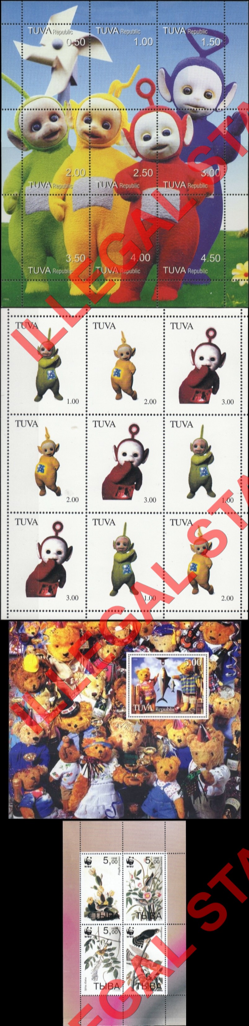 Republic of Tuva 1998 Counterfeit Illegal Stamps (Part 2) Republic of Tuva 1998 Counterfeit Illegal Stamps (Part 2)
