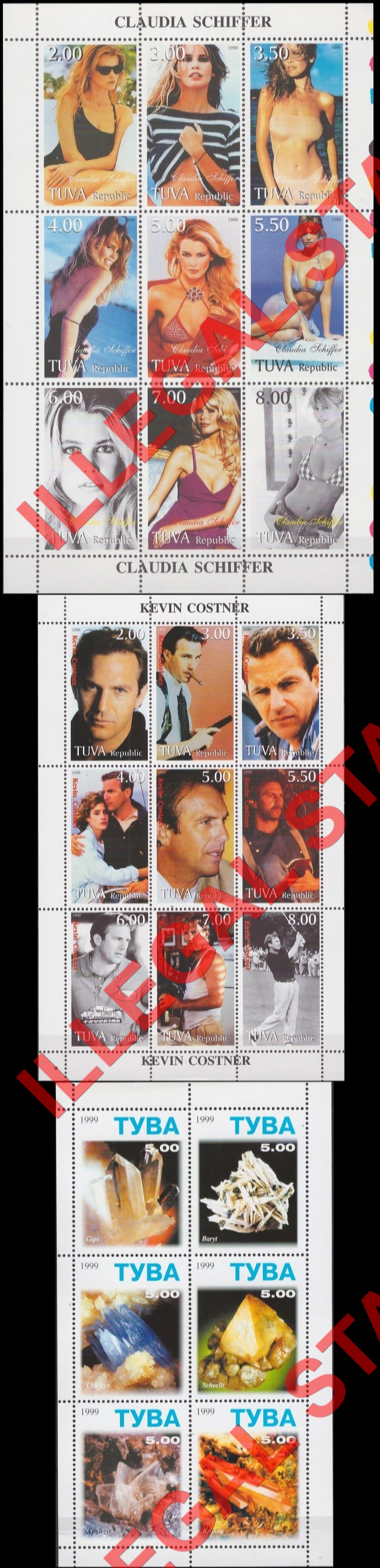 Republic of Tuva 1999 Counterfeit Illegal Stamps (Part 3) Republic of Tuva 1999 Counterfeit Illegal Stamps (Part 3)