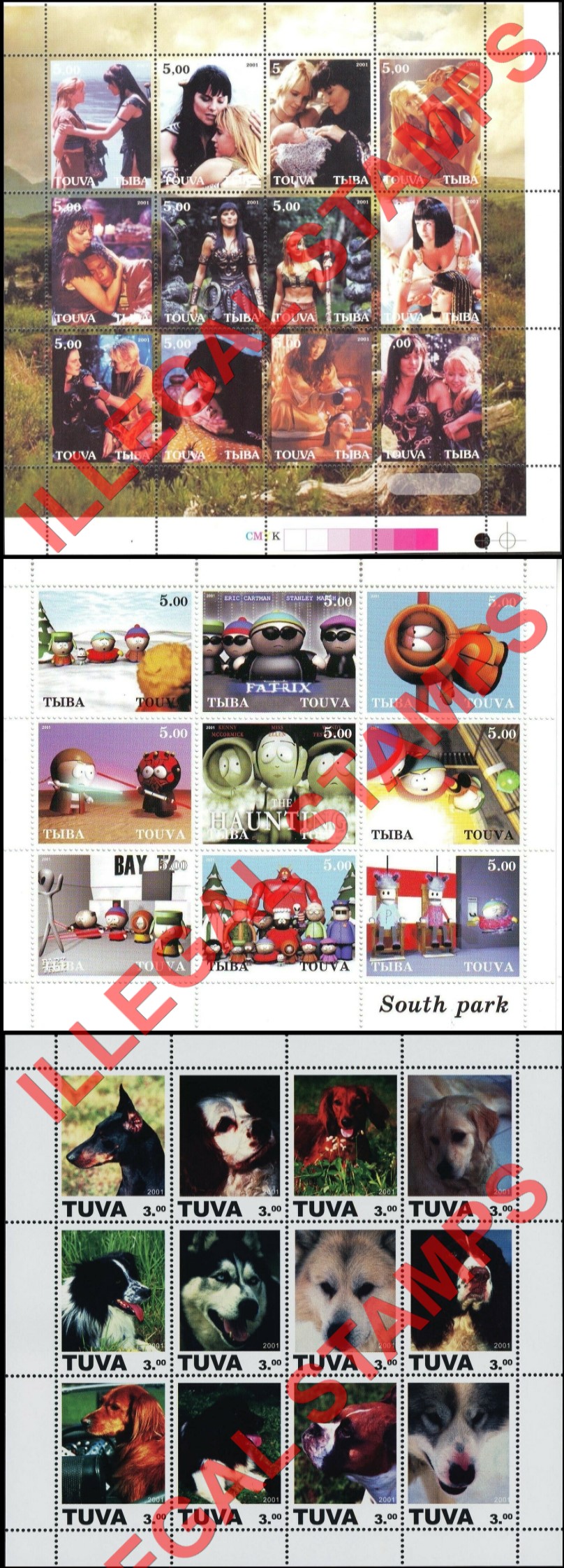 Republic of Tuva 2001 Counterfeit Illegal Stamps (Part 1) Republic of Tuva 2001 Counterfeit Illegal Stamps (Part 1)