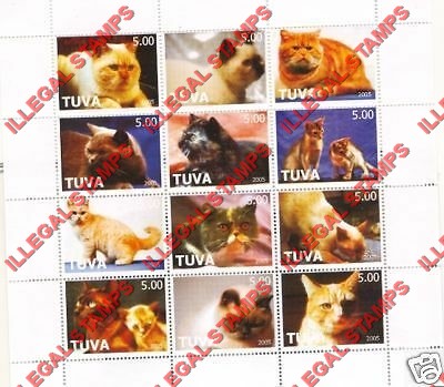 Republic of Tuva 2005 Counterfeit Illegal Stamps Republic of Tuva 2005 Counterfeit Illegal Stamps