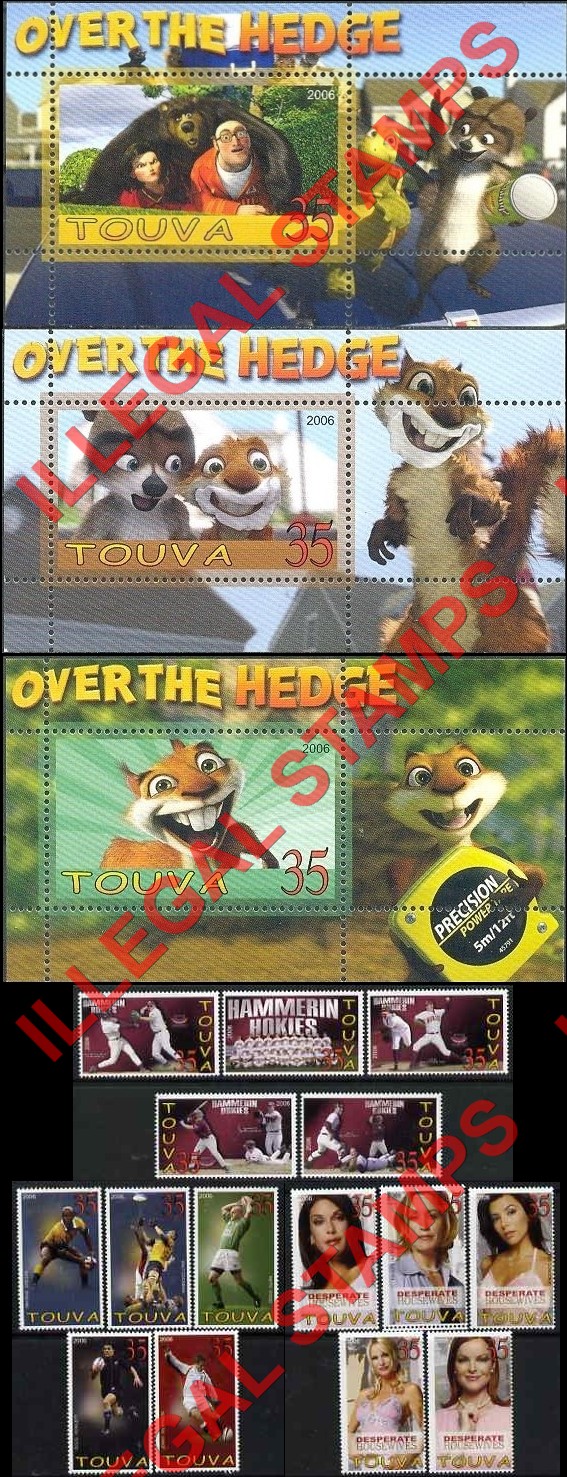 Republic of Tuva 2006 Counterfeit Illegal Stamps Republic of Tuva 2006 Counterfeit Illegal Stamps