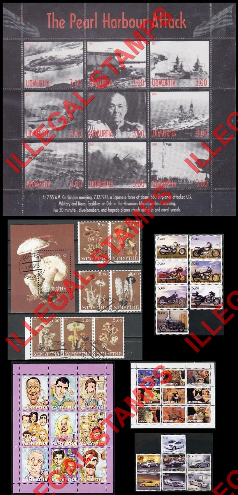 Republic of Udmurtia 2001 Counterfeit Illegal Stamps (Part 2) Republic of Udmurtia 2001 Counterfeit Illegal Stamps (Part 2)