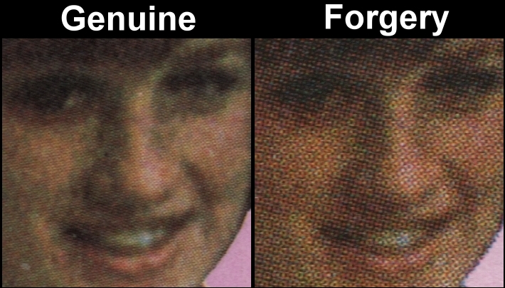 Saint Vincent Grenadines 1982 Princess Diana 21st Birthday Fake with Original Screen and Color Comparison of her face