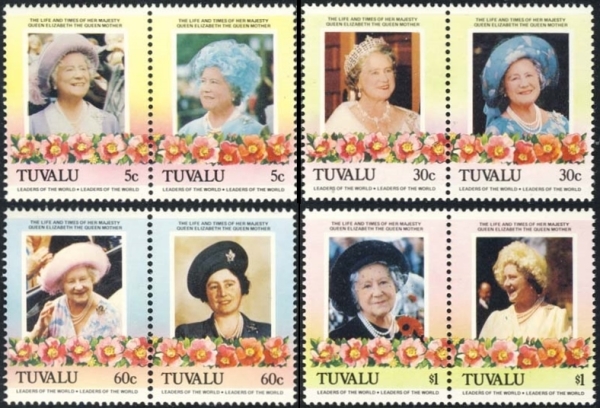 Tuvalu 1985 85th Birthday of Queen Elizabeth the Queen Mother Omnibus Series Stamps Tuvalu 1985 85th Birthday of Queen Elizabeth the Queen Mother Omnibus Series Stamps