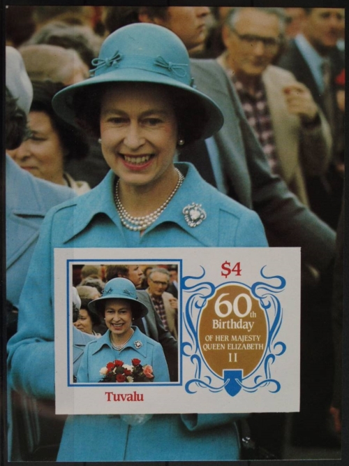 Tuvalu 1986 60th Birthday of Queen Elizabeth II Omnibus Series Imperforate Souvenir Sheet Tuvalu 1986 60th Birthday of Queen Elizabeth II Omnibus Series Imperforate Souvenir Sheet