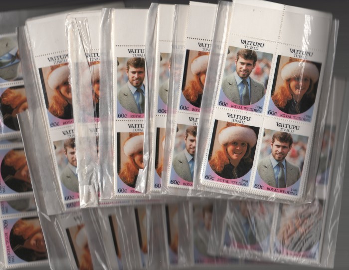 Packs of Blocks for Vaitupu 1986 Royal Wedding Issues