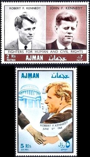 Ajman 1968 Human Rights Robert F. Kennedy Memorial Stamps Ajman 1968 Human Rights Robert F. Kennedy Memorial Stamps