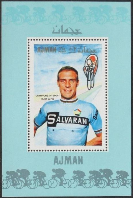 Ajman 1969 Sports Cycling Deluxe Sheetlet Ajman 1969 Sports Cycling Deluxe Sheetlet