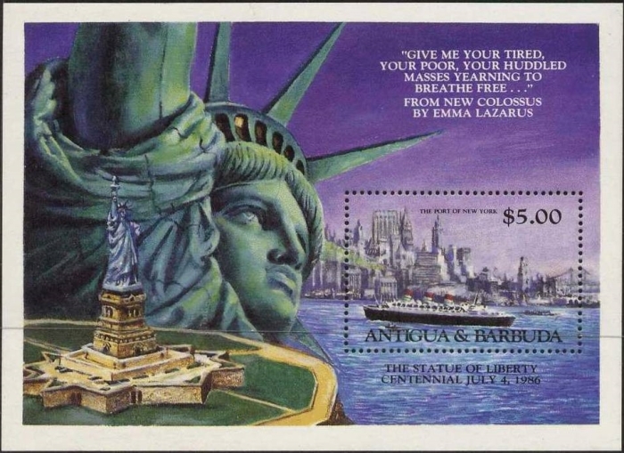 1985 Centenary of the Statue of Liberty (1986)(1st Issue) Souvenir Sheet