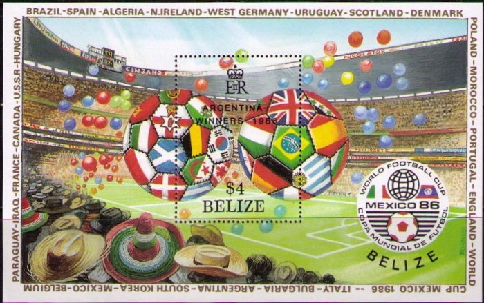 1986 World Cup Soccer Championship Winners, Mexico Souvenir Sheet 1986 World Cup Soccer Championship Winners, Mexico Souvenir Sheet