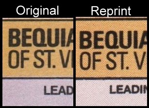 The Forged Unauthorized Reprint Bequia Dogs Scott 180 Color Comparison
