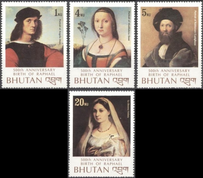 Bhutan 1983 500th Birth Anniversary of Raphael Stamps Bhutan 1983 500th Birth Anniversary of Raphael Stamps