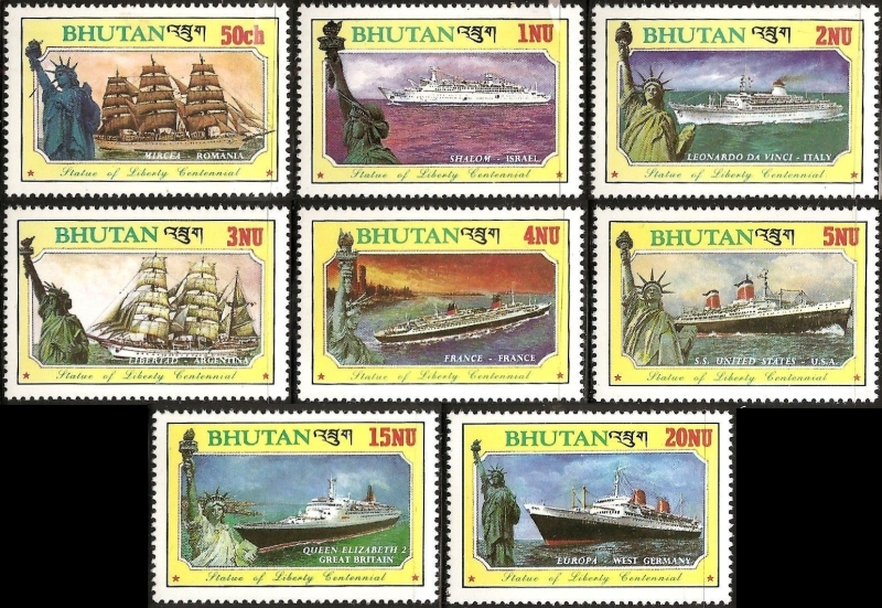 Bhutan 1986 Centenary of the Statue of Liberty Stamps Bhutan 1986 Centenary of the Statue of Liberty Stamps