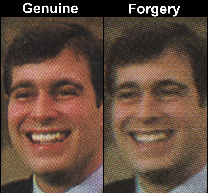 British Virgin Islands 1986 Royal Wedding Fake with Original Screen and Color Comparison