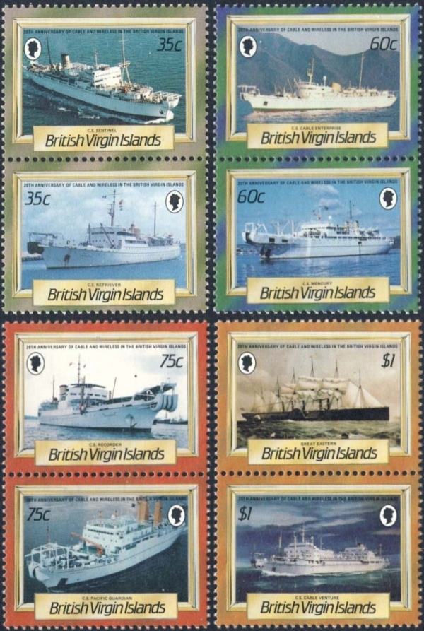 1986 20th Anniversary of Cable and Wireless Caribbean HQ, Tortola Stamps 1986 20th Anniversary of Cable and Wireless Caribbean HQ, Tortola Stamps