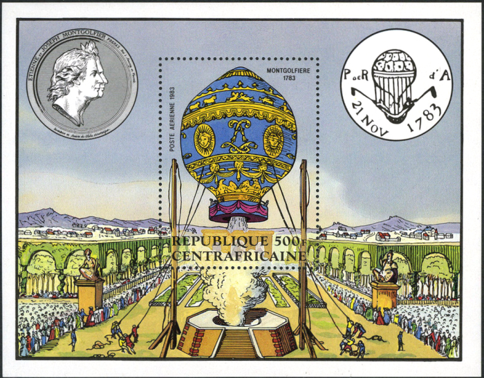 Central Africa 1983 Bicentenary of Manned Flight Souvenir Sheet