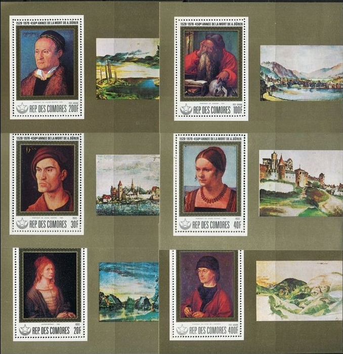 Comoro Islands 1978 Durer Paintings Deluxe Sheetlet Set