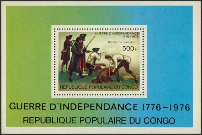 Congo 1976 American Bicentennial Souvenir Sheet Congo 1976 American Bicentennial Souvenir Sheet