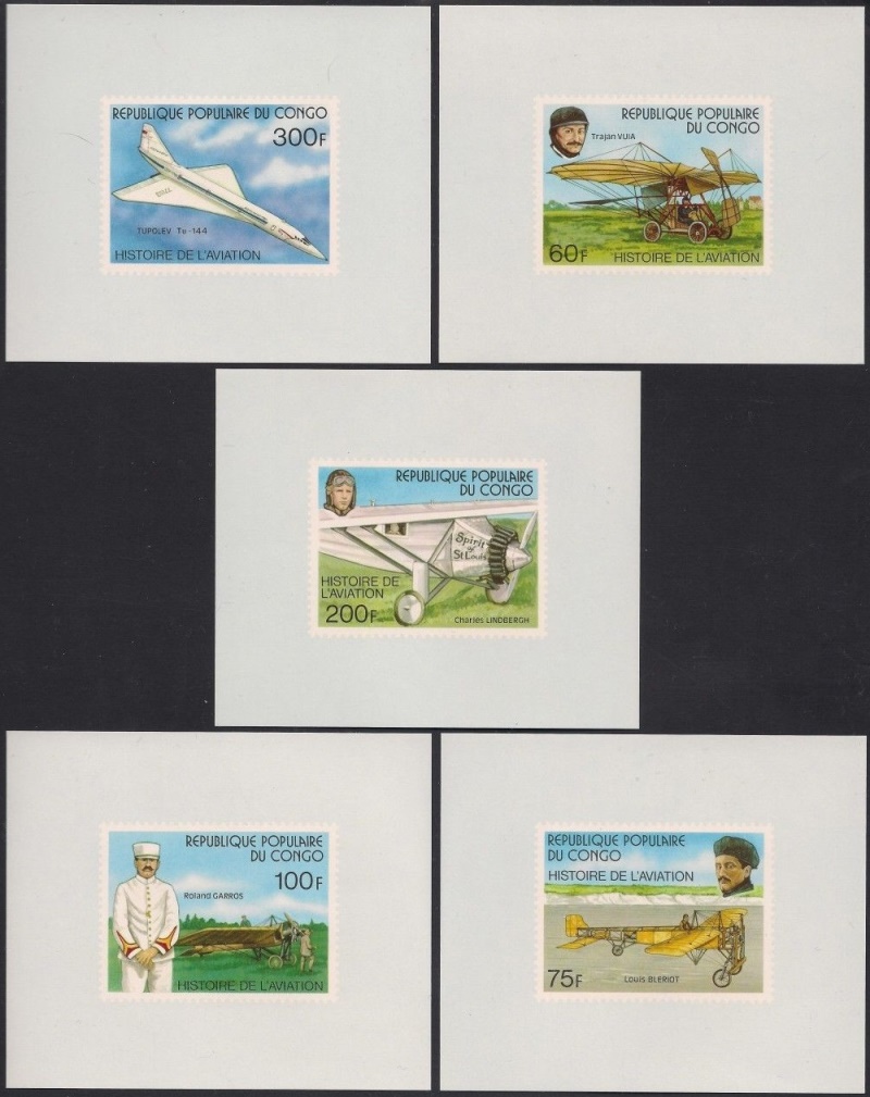 Congo 1977 History of Aviation Deluxe Sheetlet Set Congo 1977 History of Aviation Deluxe Sheetlet Set