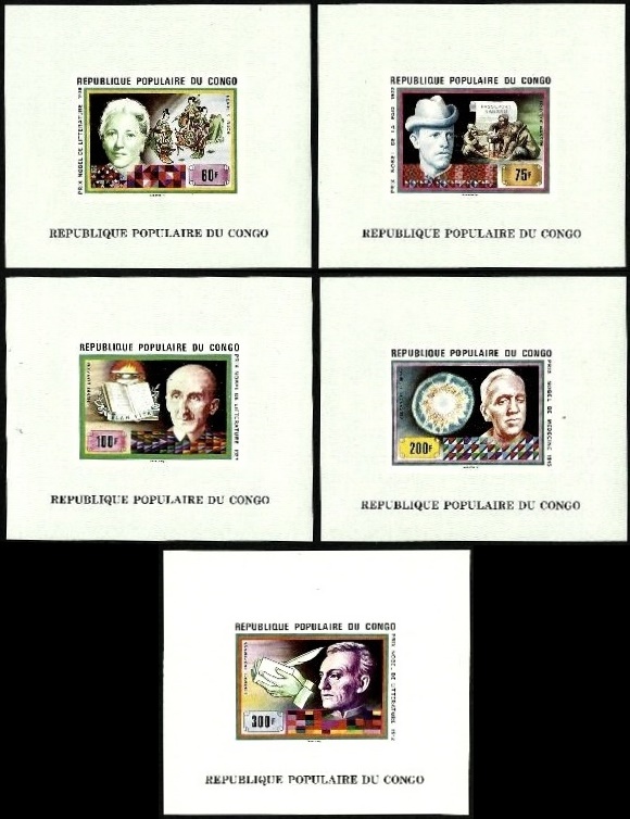 Congo 1978 Nobel Prize Winners Deluxe Sheetlet Set Congo 1978 Nobel Prize Winners Deluxe Sheetlet Set