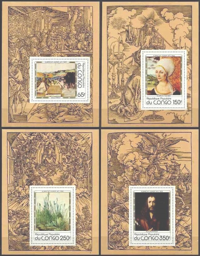 Congo 1978 Paintings by Dürer Unlisted Deluxe Souvenir Sheet Set Congo 1978 Paintings by Dürer Unlisted Deluxe Souvenir Sheet Set