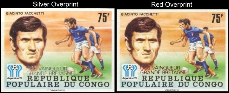 Congo 1978 11th World Cup Soccer Championship Winners Overprint Color Comparison Congo 1978 11th World Cup Soccer Championship Winners Overprint Color Comparison