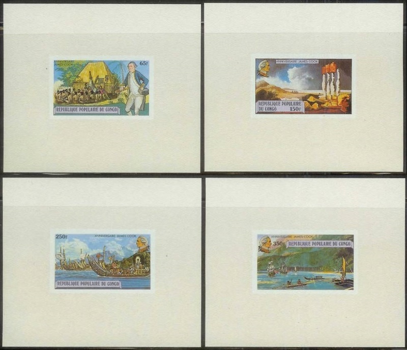 Congo 1979 Death Bicentenary of Captain James Cook Deluxe Sheetlet Set Congo 1979 Death Bicentenary of Captain James Cook Deluxe Sheetlet Set