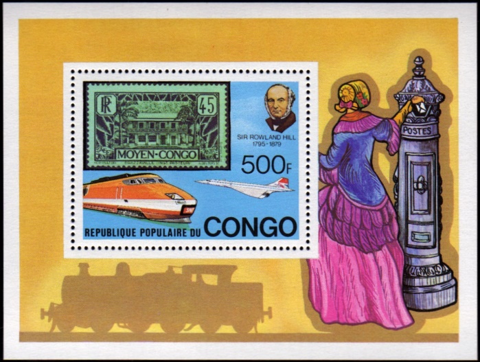 Congo 1979 Death Centenary of Sir Rowland Hill Souvenir Sheet Congo 1979 Death Centenary of Sir Rowland Hill Souvenir Sheet